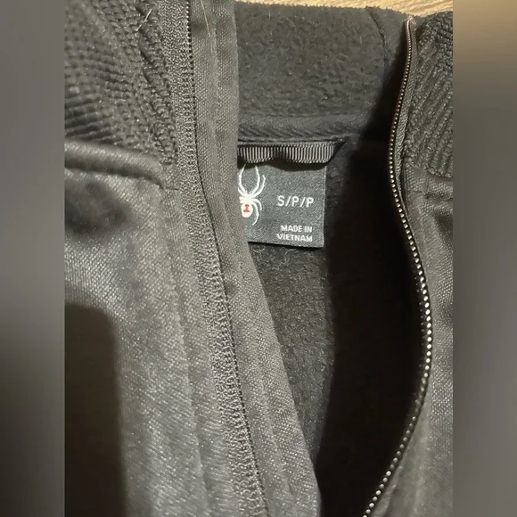 Spyder quarter zip two tone hoodie. Black/Oatmeal. Men’s large. - Picture 3 of 3